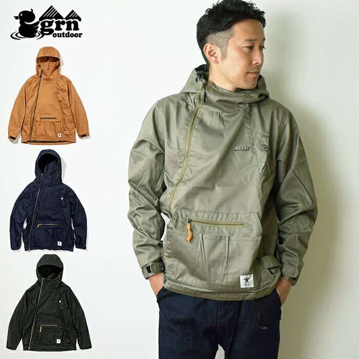 ジーアールエヌ アウター メンズ 【20％OFF】 grn outdoor ジーアールエヌ アウトドア ヒアソビ キャンパー ジャケット / メンズ レディース マウンテンパーカー ウィンドブレーカー フード付き 撥水 難燃加工 キャンプ アウトドア アウター ギフト クリスマス GO201Q