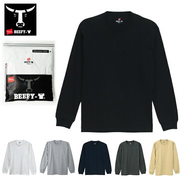 【メール便送料無料】 Hanes BEEFY T-SHIRT ヘインズ ビーフィー ロングスリーブTシャツ パックT 1P/メンズ ロンT 長袖Tシャツ 無地 厚手 Hanes コットン 100％ 綿 ホワイト 白 H5186