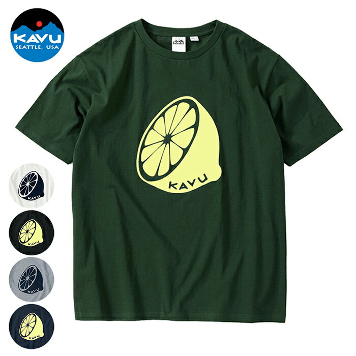  KAVU カブー レモン Tee / Lemon Tee メンズ 半袖Tシャツ ロゴプリント コットン 綿100% アウトドア カジュアル (19821826)