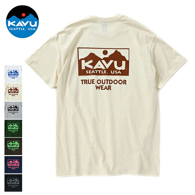  KAVU カブー メンズ トゥルーロゴ Tシャツ / True Logo Tee ボックスロゴ 半袖Tシャツ バックプリント スクエアロゴプリント コットン 綿100% (19821842)