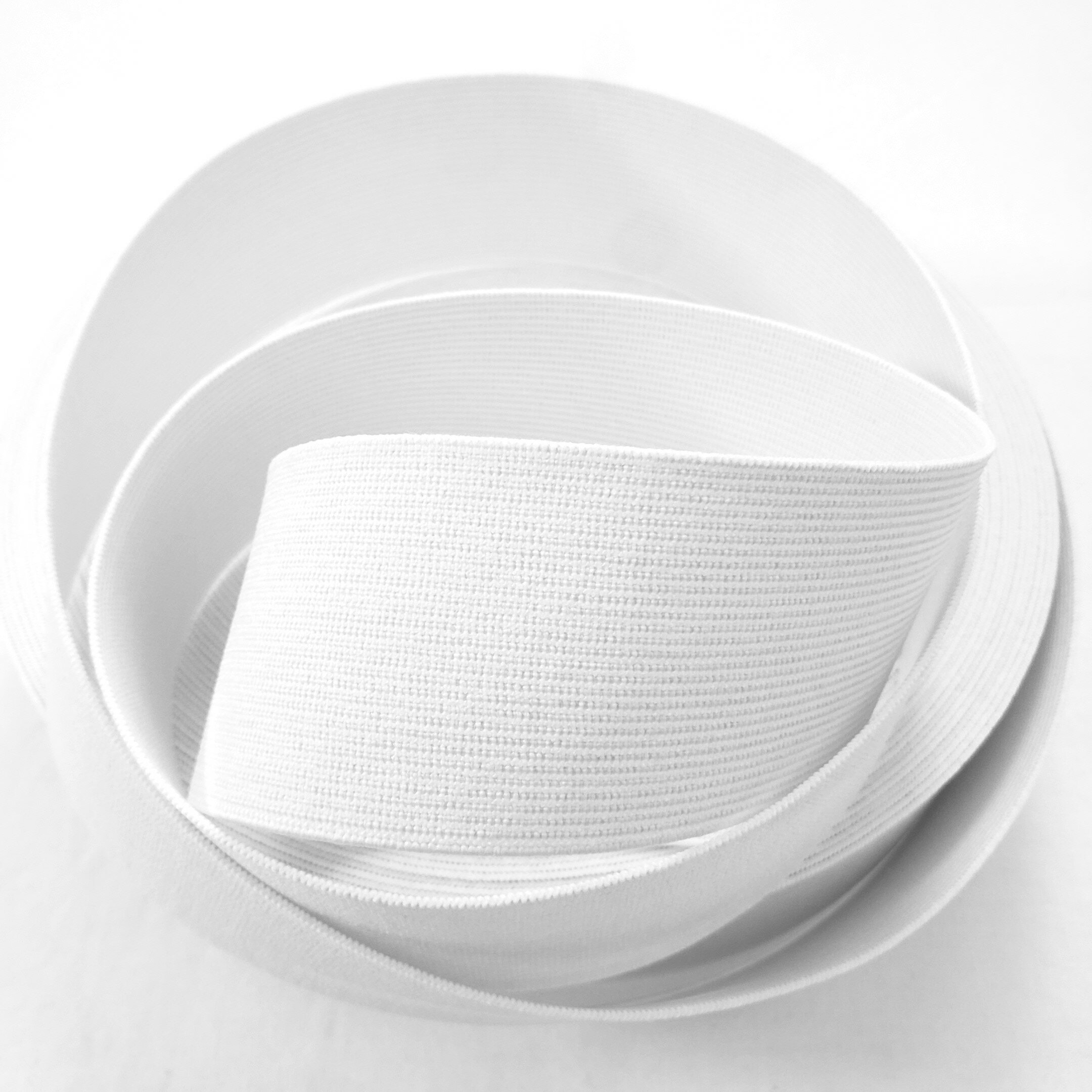 織ゴム 織りゴム 平ゴム カットゴム 白 50mm 幅 15m 手芸ゴム 裁縫ゴム 洋裁ゴム 縫製ゴム ハンドメイド コルセット 補正下着 腰痛 リハビリ 国産 日本製