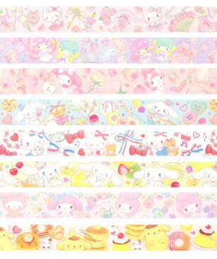マスキングテープ サンリオキャラクターズ×たけいみき2nd collection 第2弾 おしゃれ大人かわいい・キティ・キキララ・マイメロディ・シナモロール・ポムポムプリン 20mm幅×7m メール便OK