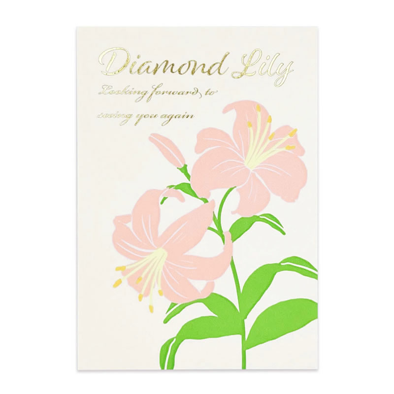 お花の活版印刷ポストカード ダイヤモンドリリー 花言葉・イラスト・はがき・Post Card・葉書【メーカー公式／クローズピン】
