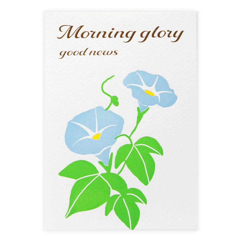 お花の活版印刷ポストカード アサガオ 花言葉・イラスト・はがき・Post Card・葉書【メーカー公式／ク..