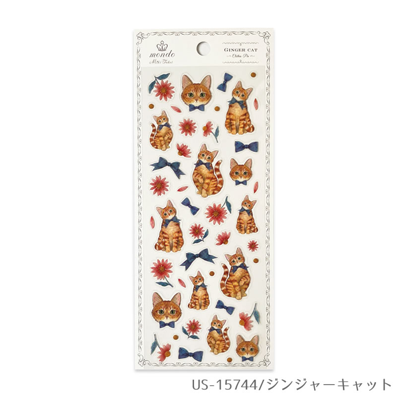 mondo たけいみき モンド ver.3 クリアシール ねこ・CAT・ジンジャーキャット(茶ト...