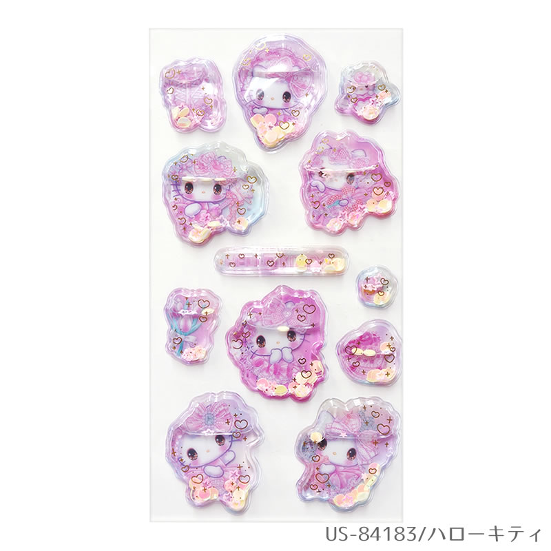 【予約販売／7月上～中旬発送予定】サンリオキャラクターズ×飴ノ森ふみか コラボ ウォーターシール ハローキティ シナモロール マイメロディ クロミ 立体シール キラキラ ラメ スパンコール入り かわいい◆ノベルティプレゼント対象【メーカー公式／クローズピン】