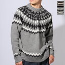 【送料無料】ニット セーター クルーネック 暖か 冬服 北欧風 幾何学 オーバーサイズ 大きいサイズ メンズ レディース 求心柄 ノルディック ゆったり おしゃ...