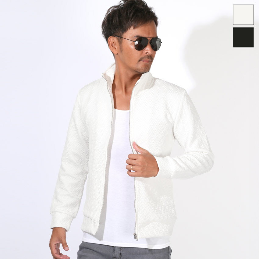 【送料無料】メンズ ドライバーズジャケット ライトアウター ブルゾン ジャケット ジップアップ キルティング 無地 ヘリンボーン スリム 大人 ミドル シンプル 上品 白 黒 ホワイト ブラック 春服 秋服 20代 30代 40代 50代 60代 M L XL ラグスタイル aa-3674