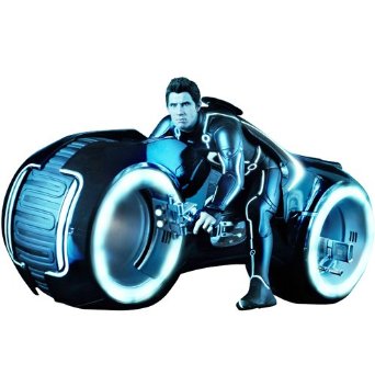 乐天商城 - 【ムービー・マスターピース】 『トロン:レガシー』 1/6スケール ライトアップ機能付きビークル ライト・サイクル&サム・フリン ホットトイズ