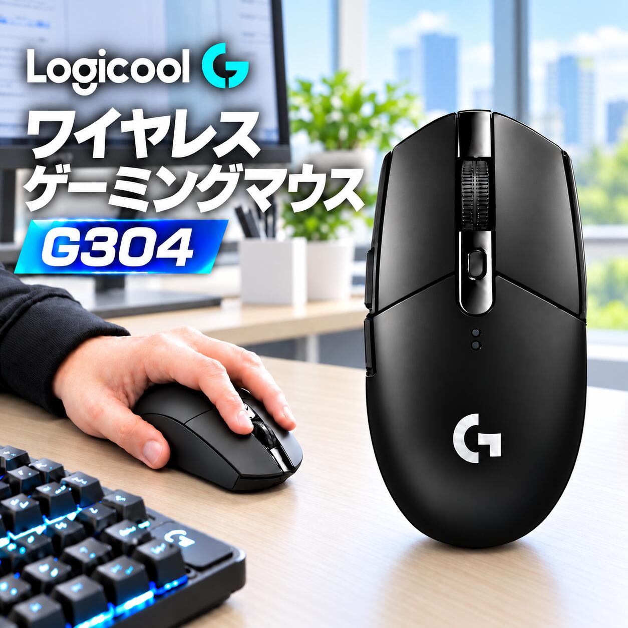 ＼お買い物マラソン★ポイント最大29.5倍／【最短当日発送可能／送料無料】 ロジクールG ゲーミングマウス G304 LIGHTSPEED ワイヤレス ゲーミング マウス 軽量 99g HERO 12Kセンサー 6個プログラムボタン 250時間連続使用可能 Logicool G マウス logicool マウス 国内正規品