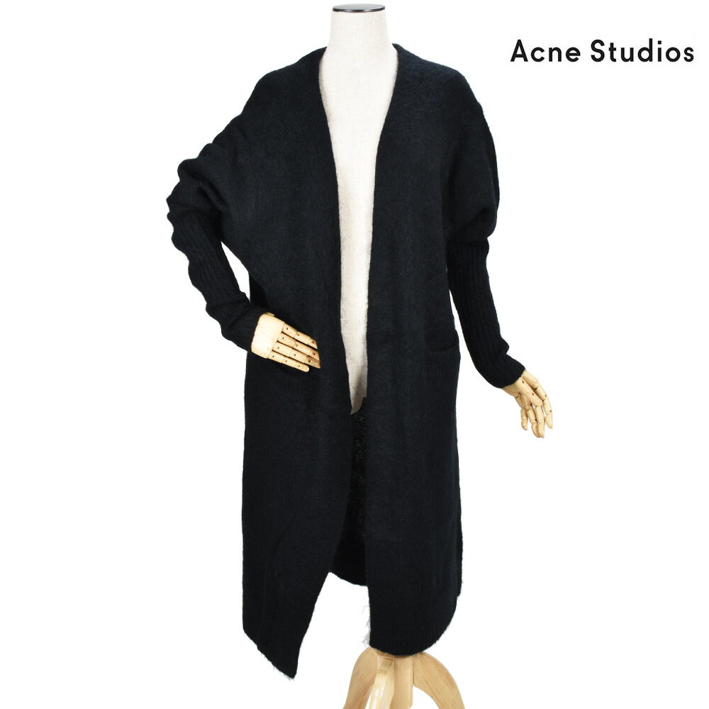 アクネストゥディオズ Acne Studios A60033-900102 KNIT BLACK Reya Mohair モヘア ロング丈 カーディガン ブラック 黒 レディース 【送料無料】