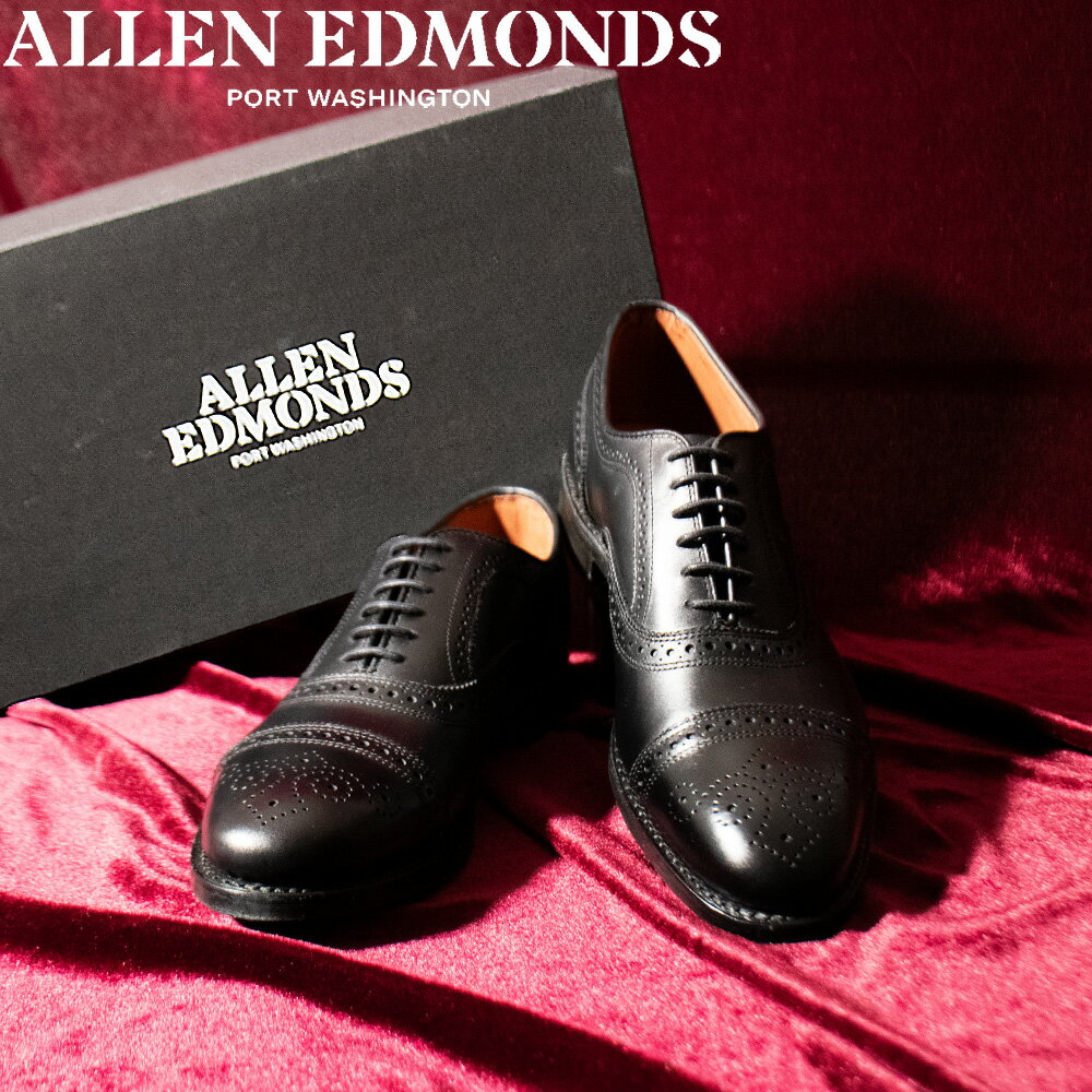 アレンエドモンズ ALLEN EDMONDS ストランド メンズ ビジネスシューズ ドレスシューズ ストレートチップ ブラック 黒 Dワイズ STRAND 6115【送料無料】