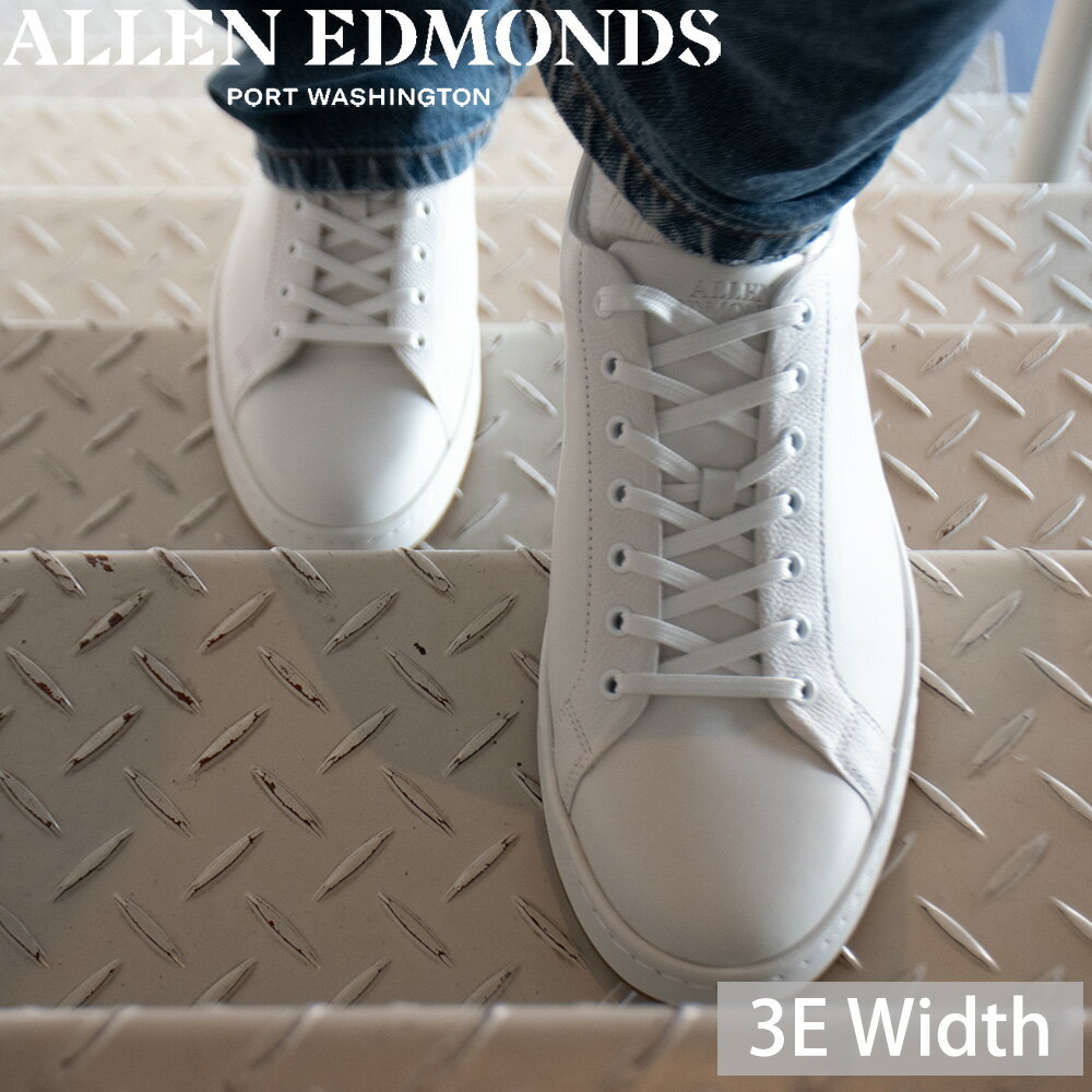 Rakuten - アレンエドモンズ ALLEN EDMONDS バーンズ スニーカー メンズ レザーシューズ ローカット 3Eワイズ ホワイト 白 BARNES 7606【送料無料】