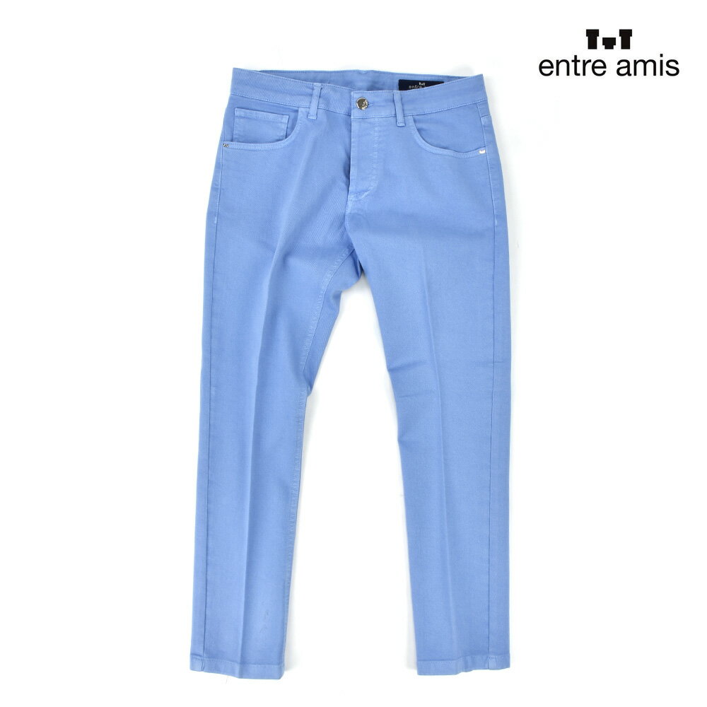 Rakuten - 【楽天スーパーSALE】アントレアミ デニムパンツ ジーンズ ジーパン ボタンフライ ストレッチ加工 ブルー系 メンズ entre amis 8177/449L17 406 CELESTE【送料無料】