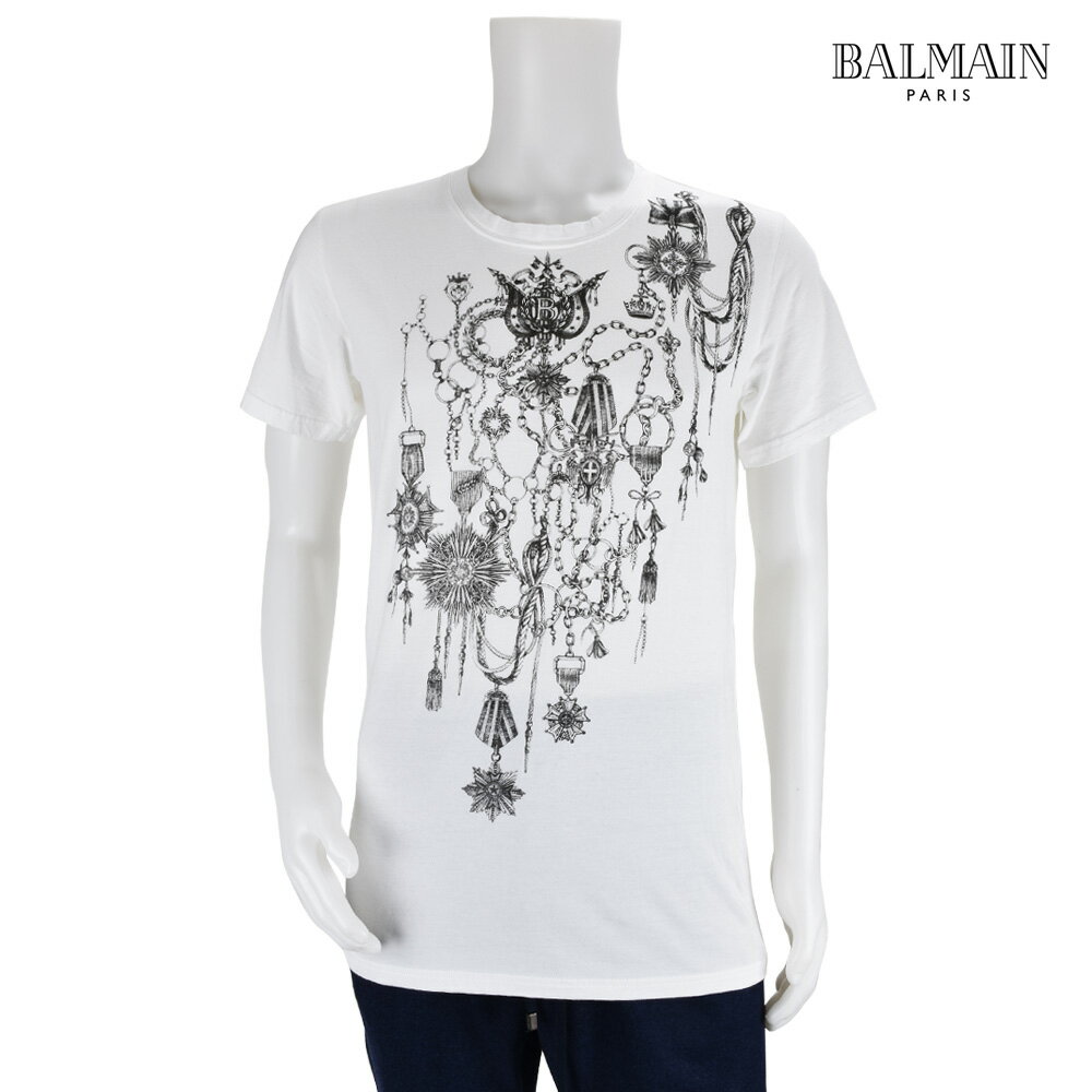 Хޥ BALMAIN W6HJ601 I002/BLANC T-SHIET White