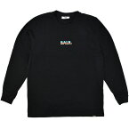 ボーラー ロンT メンズ カットソー クルーネック 長袖Tシャツ ロゴT バックプリント ブラック 黒 BALR. OLAF STRAIGHT LV CHROME T-SHIRT JET BLACK【送料無料】