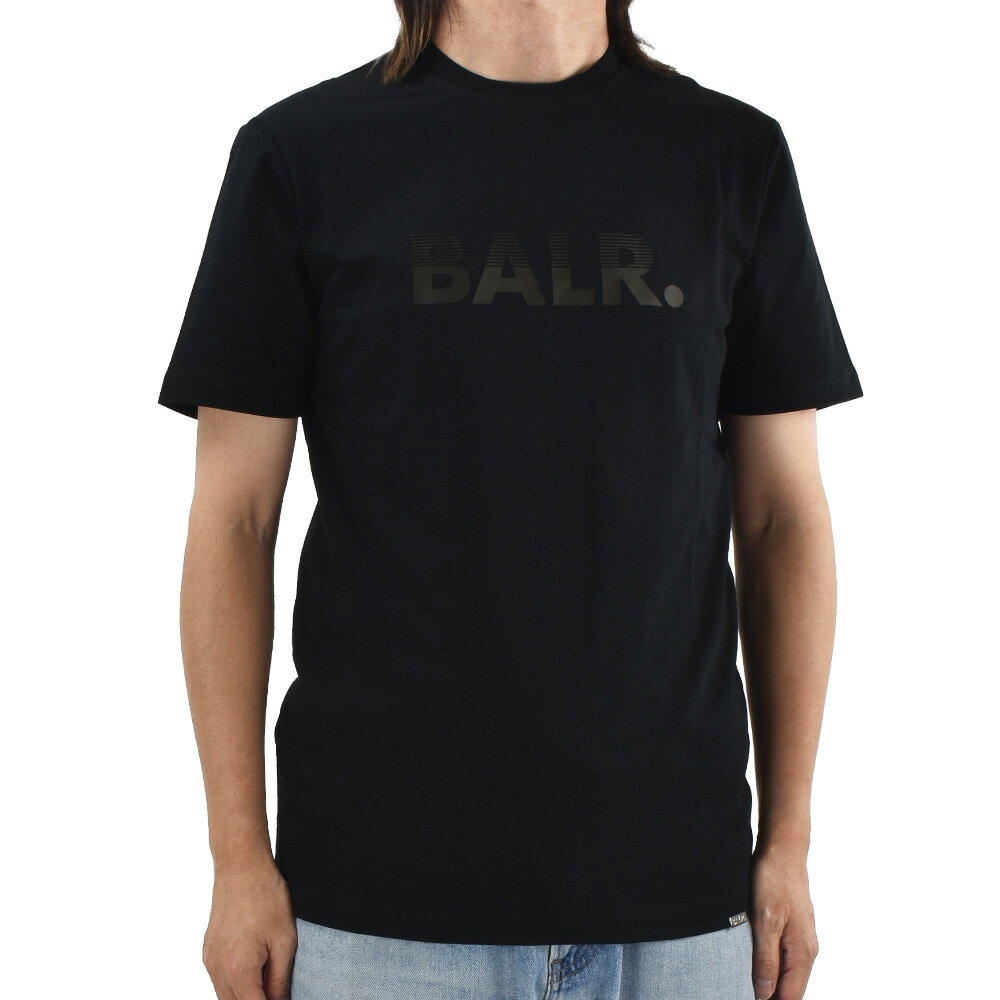 ボーラー BALR. Tシャツ メンズ カットソー クルーネック 半袖 ロゴT ブラック 黒 SEBASTIAN SLIM H2S HALF TRACK T-SHIRT【送料無料】