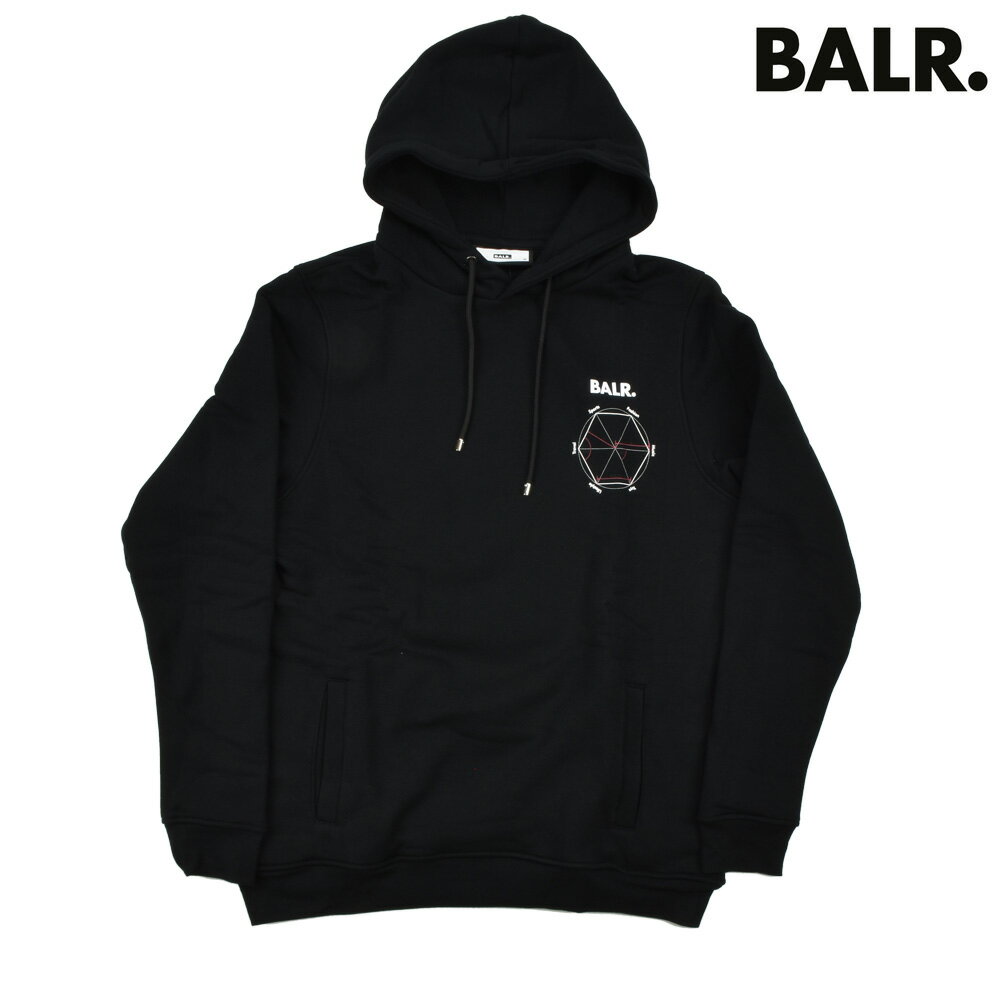 ボーラー パーカー メンズ プルオーバーパーカー フーディー ブラック 黒 BALR. OLAF STRAIGHT SYMMETRY HOODIE