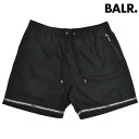 【RakutenファッションTHEセール】ボーラー BALR. ハーフパンツ メンズ パンツ スイムショーツ ジャージ素材 カジュアル ロゴ プリント ジェットブラック TAPE SWIMSHORTS【送料無料】