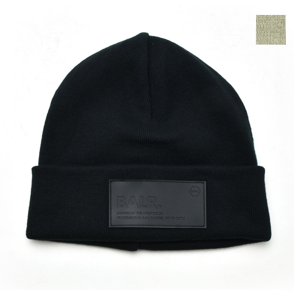 ボーラー ニット帽 メンズ ビーニー ニットキャップ ウール ブラック 黒 オリーブ系 BALR. OLIVER RIB BEANIE【送料無料】