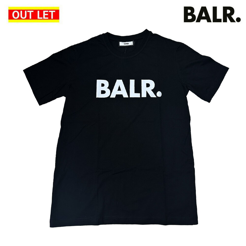 Rakuten - 【アウトレット】【返品・交換不可】【タグの表記が実際のサイズと異なる】ボーラー Tシャツ メンズ カットソー ロゴプリント ロゴT 半袖 ブラック 黒 Mサイズ BALR. BRAND STRAIGHT T-SHIRT【送料無料】