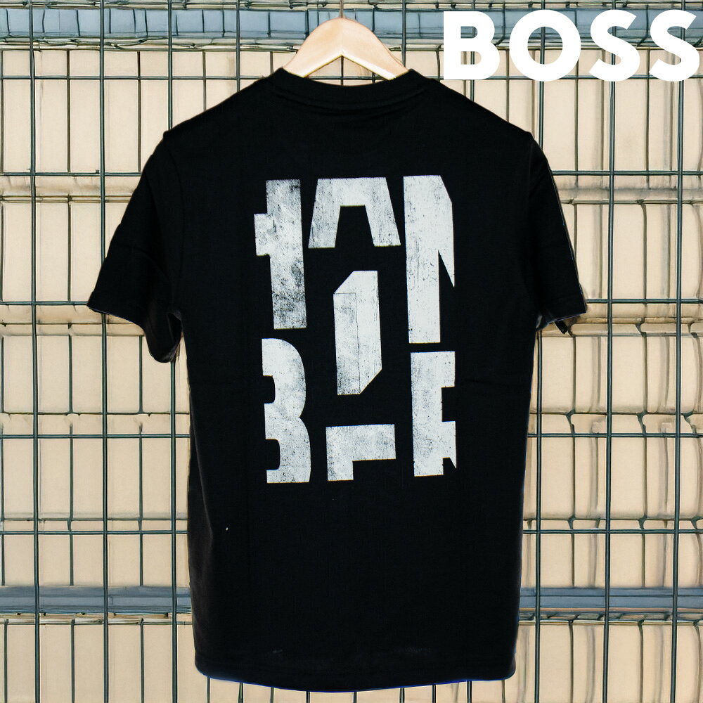 ボス BOSS Tシャツ メンズ カットソー バックプリントTシャツ 半袖 ロゴT クルーネック ブラック Te Groove 50561854-001