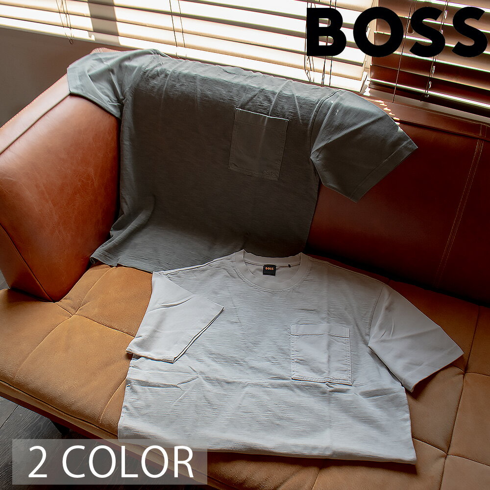 樂天商城 - ボス BOSS Tシャツ メンズ ポケT ポケットTシャツ カットソー Tシャツ 半袖 コットンTシャツ クルーネック オープングレー グレー Te Laser 50562074【送料無料】