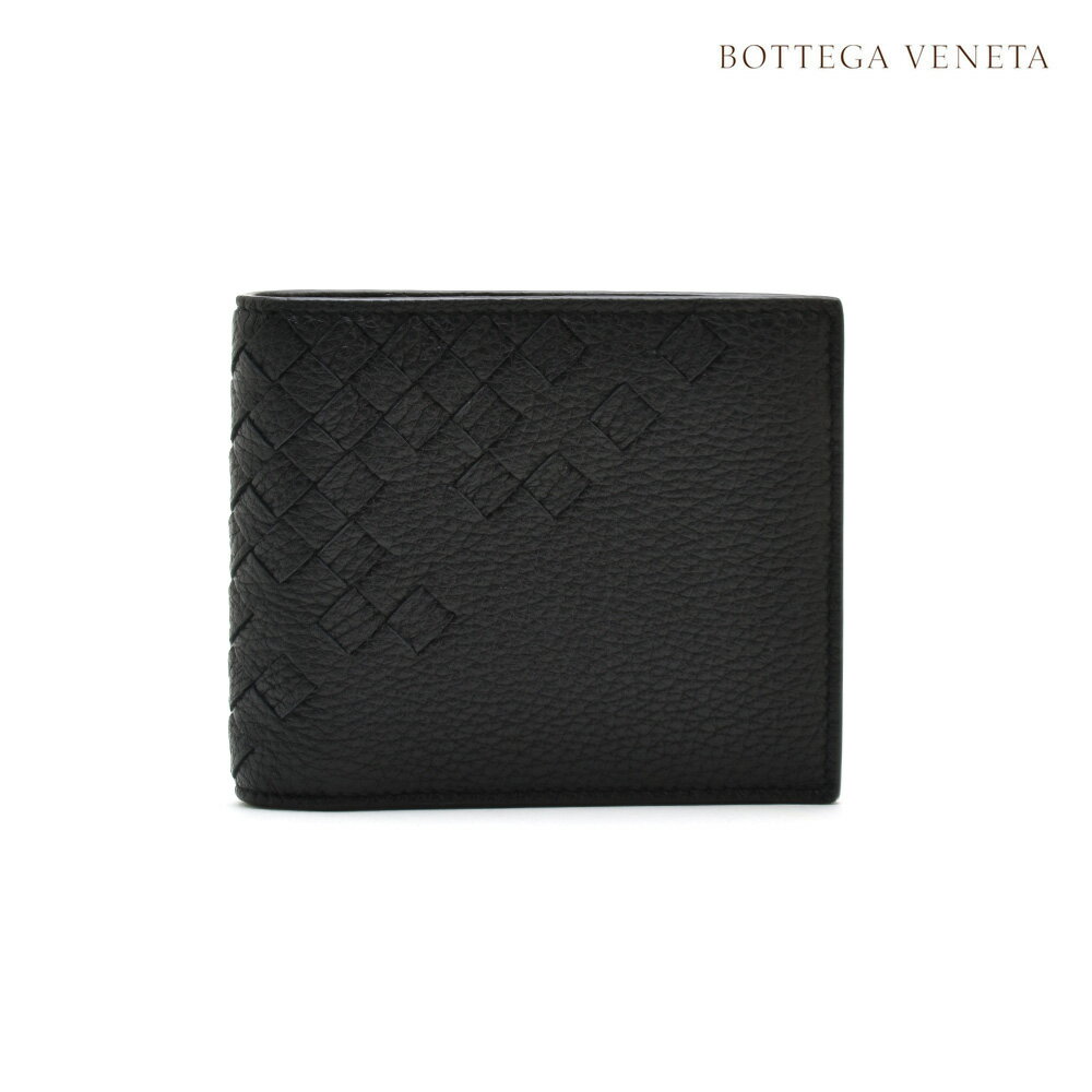 ボッテガ・ヴェネタ 革二つ折り財布 メンズ ボッテガヴェネタ BOTTEGA VENETA 113993 VCEP1/1000 WALLET CERVO BLACK チェルヴォ イントレチャート レザー 二つ折り財布 ブラック 黒 メンズ【送料無料】