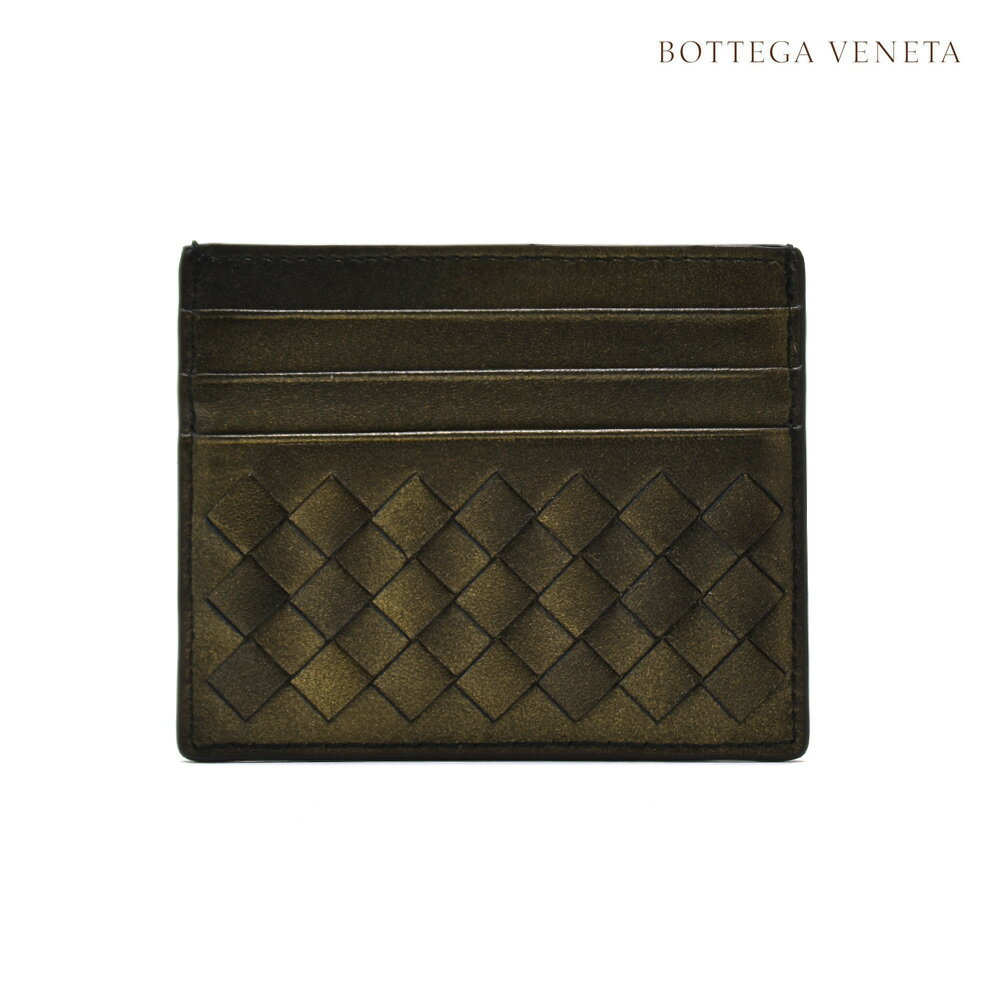 ボッテガ・ヴェネタ パスケース ボッテガヴェネタ BOTTEGA VENETA 162150 VCK71/8265 CARD CASE NAPPA DARKGOLD イントレチャート レザー カードケース パスケース ゴールド系 レディース【送料無料】