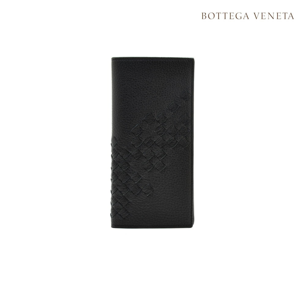 ボッテガヴェネタ 長財布（メンズ） ボッテガヴェネタ BOTTEGA VENETA 442388 VCEP1/1000 二つ折り長財布 ネロ チェルボ イントレチャートディテール コンチネンタルウォレット ブラック 黒 BLACK メンズ【送料無料】