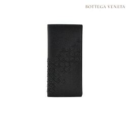 【4/25 0:00-23:59 エントリー＆楽天カードご利用でポイント4倍】ボッテガヴェネタ BOTTEGA VENETA 442388 VCEP1/1000 二つ折り長財布 ネロ チェルボ イントレチャートディテール コンチネンタルウォレット ブラック 黒 BLACK メンズ【送料無料】