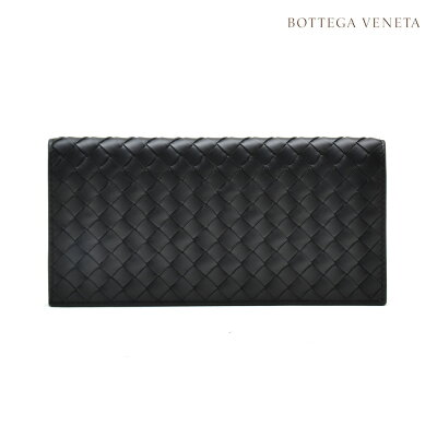 ボッテガヴェネタ BOTTEGA VENETA 442556 V4651/1000 WALLET BLACK 二つ折り長財布 イントレチャート ブラック 黒 メンズ【送料無料】