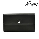 ブリオーニ 二つ折り長財布 メンズ 財布 小銭入れ付き 本革 ブラック黒 BRIONI 