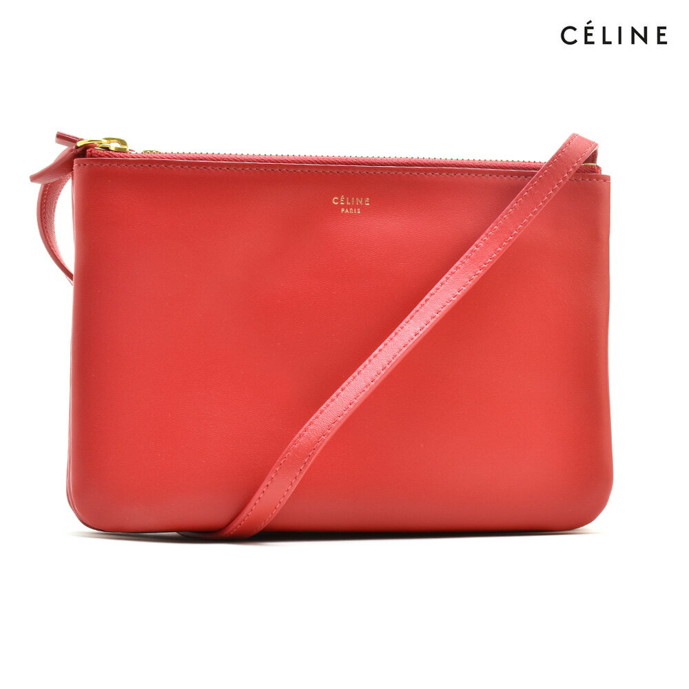 セリーヌ ショルダーバッグ（レディース） セリーヌ CELINE 16511 3ETA/27ED TRIO トリオ スモール ショルダーバッグ ポシェット レッド RED 赤 レディース【送料無料】