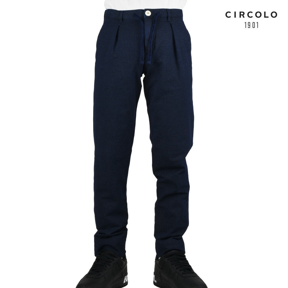 Rakuten - 【楽天スーパーSALE】チルコロ CIRCOLO1901 CN1875 INDACO トラウザー パンツ コットン ストレッチ ジャージー 2プリーツ パンツ ネイビー NAVY メンズ【送料無料】