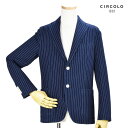 チルコロ CIRCOLO1901 CN1883 INDACO ストライプ 2B ジャケット シングルジャケット テーラードジャケット ネイビー NAVY メンズ 【送料無料】