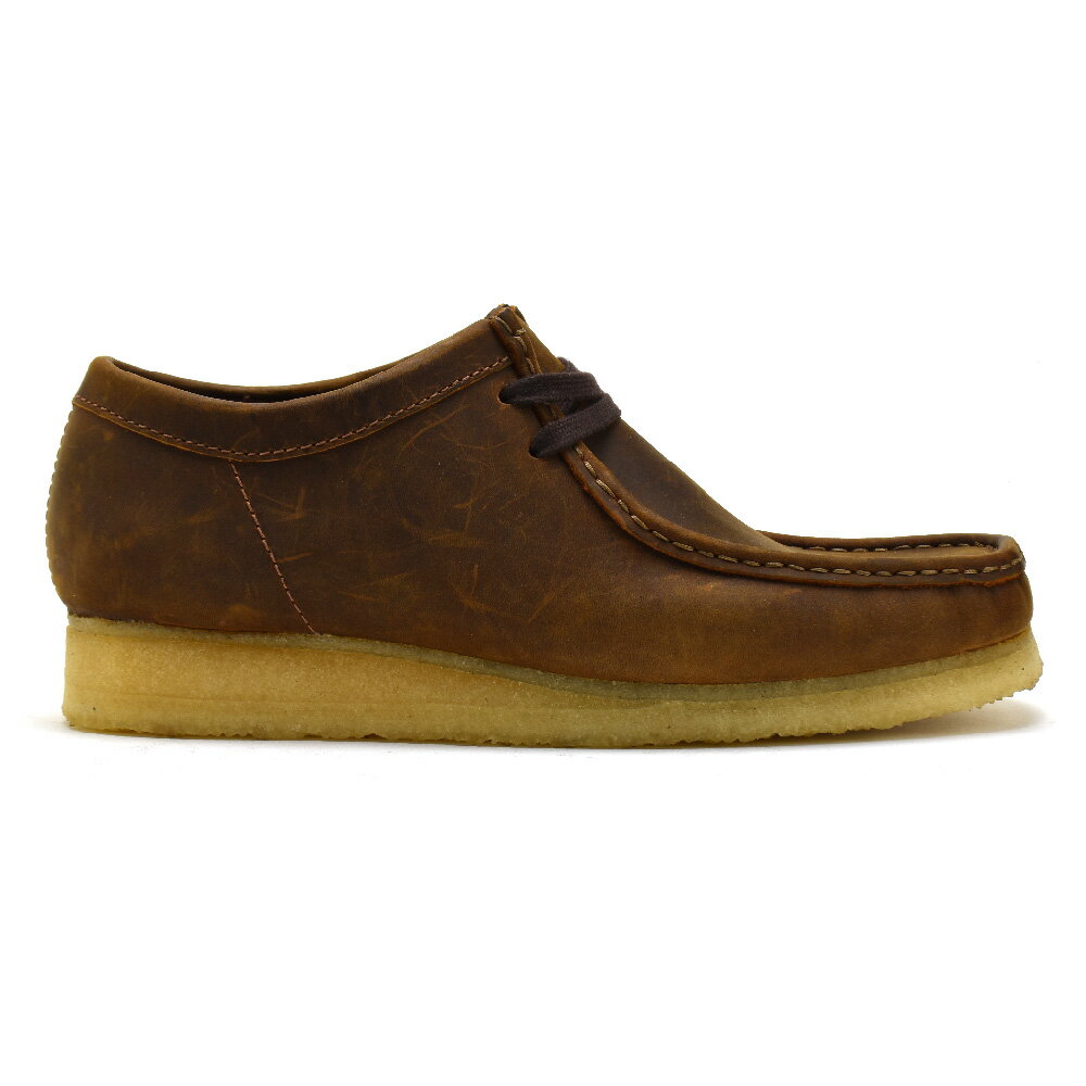 クラークス オリジナルス ワラビー メンズ ローカット モカシン シューズ ビーズワックス レザー ブラウン CLARKS ORIGINALS WALLABEE【送料無料】