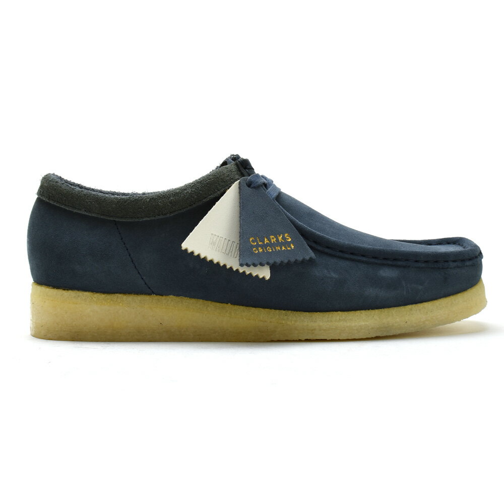 クラークス オリジナルス ワラビー メンズ モカシン シューズ ブルー スエード CLARKS ORIGINALS WALLABEE BLUE SUEDE【送料無料】