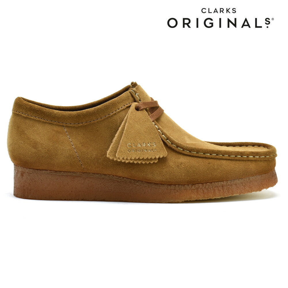 CLARKS / クラークス イギリスの老舗ブーツブランド。英国で現存している最古の靴ブランドとして知られている。 歴史は1825年にサイラス・クラークス氏とジェームス・クラークス氏の兄弟によって立ち上げられたことにより始まる。大きな転機となったのは、1950年に世界初の「デザートブーツ」を発売したこと。 世界大戦中に創業一族のネイサン・クラークス氏が進駐地ビルマで見たゴム底靴よりインスピレーションを受け戦後に考案したデザートブーツは当初、社内で「こんな靴は売れない」と言われ、発売後もイギリスでの評価は低かったが、アメリカで大ヒットを飛ばす。その後イギリスに逆輸入される形で広まっていった。 【CLARKS/クラークス】一覧はこちら 送料について ＜送料無料の場合＞北海道・一部離島沖縄 900円1200円 送料の詳細はこちらブランド CLARKS / クラークス 商品名 ワラビー 品番 26155518 カラー コーラ サイズ展開 UK6.0/24.0cm UK6.5/24.5cm UK7.0/25.0cm UK7.5/25.5cm UK8.0/26.0cm UK8.5/26.5cm UK9.0/27.0cm UK9.5/27.5cm UK10.0/28.0cm UK10.5/28.5cm ※クラークス製品にはcm表記はございません。日本サイズ（cm）は目安としてお考え下さい。 素材/スペック アッパー：スエード アウトソール：ラバー(クレープソール) フィッティング：G サイズ選びの目安 細身、普通幅の方は0.5cmダウン、 甲高、幅広の方は標準サイズをお勧めします。 ※スタッフが実際に同一の商品を着用した結果ですが、履き方のお好みには個人差があります。あくまでもご参考としてお考えください。 商品説明 クラークスより「ワラビー」です。 クラークス「ORIGINALS（オリジナルス）」シリーズの代名詞とも呼べる永遠の名作で、有袋動物「ワラビー」に由来した独特な袋縫い形状のカジュアルシューズ。足を包み込むような絶妙な履き心地はもちろん、天然ゴムを使用したクレープソールはクッション性に優れており、履き心地は抜群です。 ご注意点 ■靴箱の記載の「CN」はチャイナサイズ表記ですのでご注意ください（cmではございません） ■製造時期により多少の仕様変更がございますが、お選びいただくことは不可となりますので 予めご了承お願い致します。 ■クレープソールを使用しているため、ソールに生産過程での汚れが生じる場合がございますが、予めご理解いただきますようお願い致します。 下記のような場合による、交換は致しかねますのでご了承ください。 ご理解いただきご購入お願い致します。 ・商品の写真やご覧になる画面によって商品の質感や色がことなる場合がございます。 ・商品箱が輸送上の都合等によりキズや潰れなどが生じている場合がございます。 ・商品の中には接着剤の付着、キズ、シワ、ゆがみなどが多少ございます。 このような理由の場合、往復の送料はお客様負担とさせていただきますので予めご了承くださいませ。 ▼注意▼ 当商品は【並行輸入品（海外正規品）】となります。製品の制作工程上でのオイルシミによります色ムラやボンド接着跡、縫製の際の"シワ"や"キズ"等がある場合もございますが、これらは不良品ではなく、製造上やむを得ないものとなります。 着用に支障の無い傷や輸入による箱のつぶれ、多少の汚れもご了承下さいませ。これは当商品の風合いの範囲内ですので完璧な商品をお求めの方には不向きな商品です。 ※使われた革の部分によって質感の異なる場合やシワやキズがある場合がございます。これらは商品の特性上のものですのであらかじめご了承ください。 ※サイズに不安のあるお客様は、メールにて事前にお問い合わせ下さい。 ※商品販売価格は予告無く変動します。