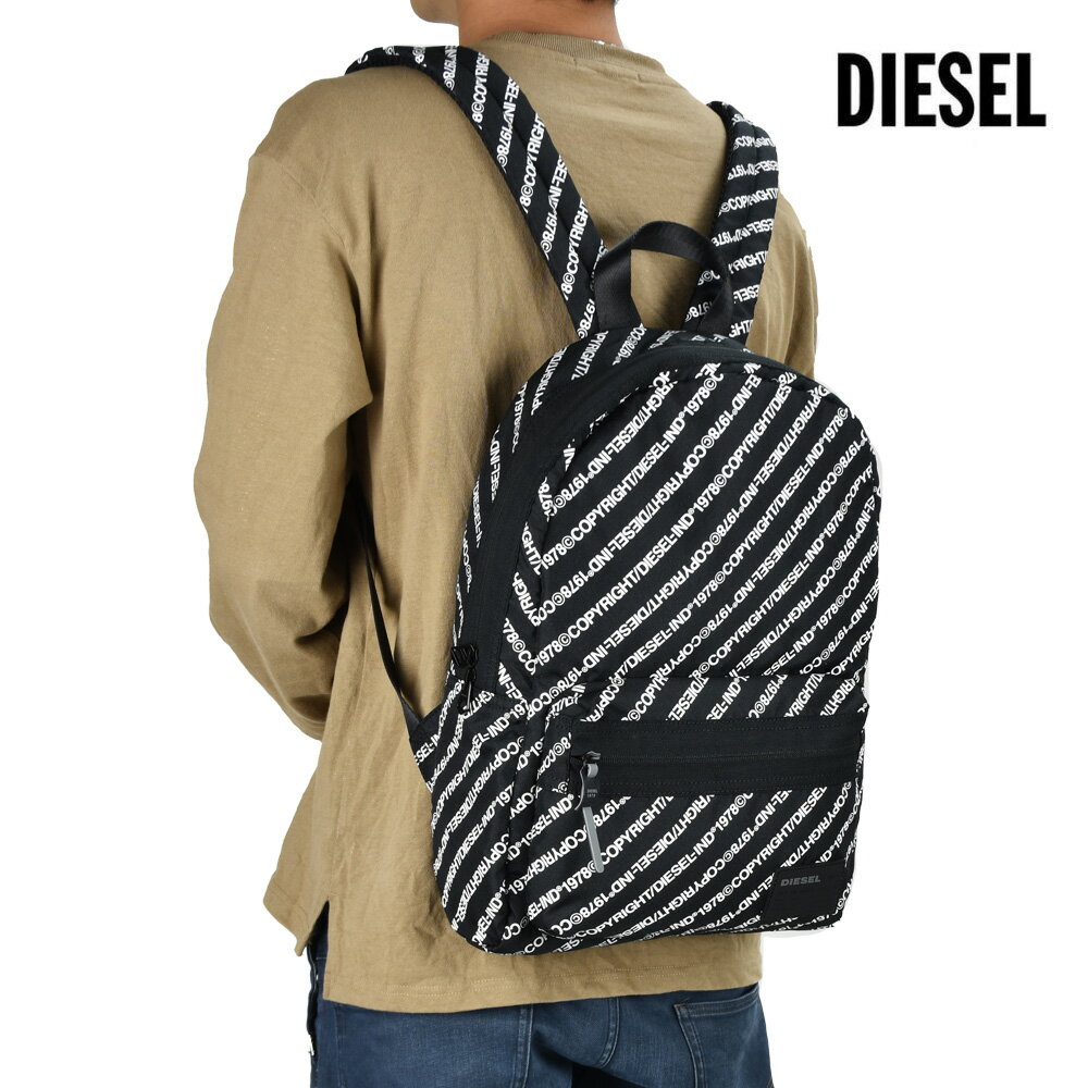 ディーゼル DIESEL X06264/PR390 T8013 MIRANO BLACK バックパック バッグ リュック リュックサック ロゴ コピーライトテキスト ブラック 黒 メンズ【送料無料】