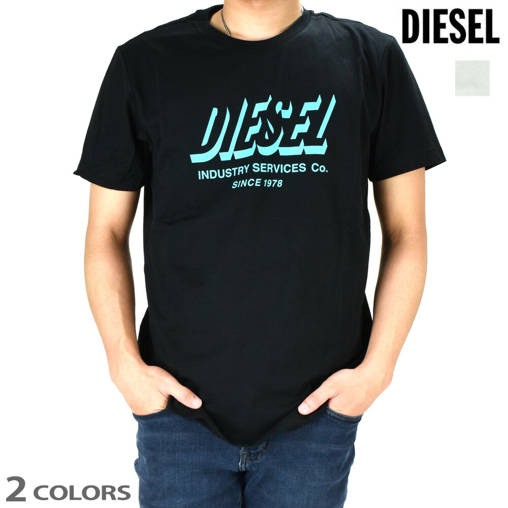 ディーゼル Tシャツ メンズ カットソー ロゴTシャツ 半袖 クルーネック ブラック ホワイト 黒 白 DIESEL T-DIEGOS-A5【送料無料】