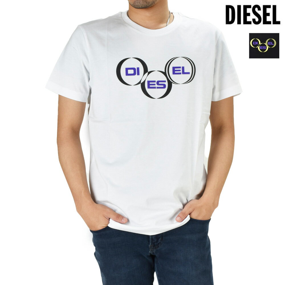 ディーゼル Tシャツ メンズ カットソー 半袖 クルーネックブラック ホワイト 黒 白 DIESEL T-DIEGOS-K39【送料無料】