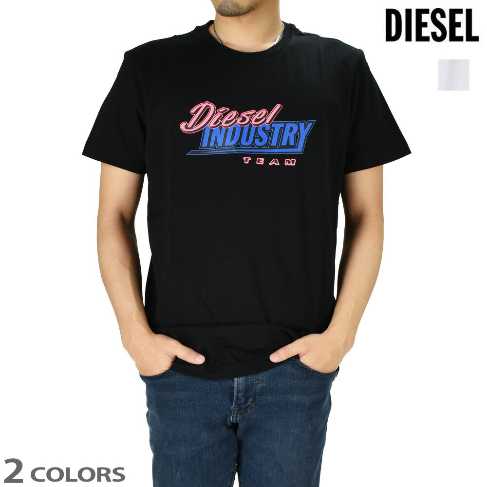 ディーゼル Tシャツ メンズ カットソー 半袖 クルーネック ブラック ホワイト 黒 白 DIESEL T-DIEGOS-K37【送料無料】