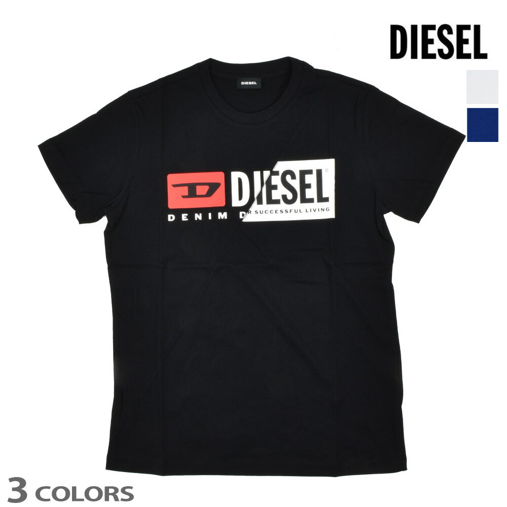 ディーゼル プレゼント メンズ 【楽天スーパーSALE】ディーゼル DIESEL 00SDP1/0091A 900 100 T-DIEGO-CUTY BLACK WHITE WロゴTシャツ カットソー クルーネック 半袖 ブラック ホワイト 黒 白 メンズ【送料無料】