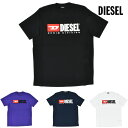 ディーゼル Tシャツ カットソー ロゴT クルーネック 半袖 ブラック ホワイト パープル ネイビー メンズ DIESEL 00SH0I/0CATJ 900 T-SHIRT BLACK WHITE PURPLE NAVY【送料無料】