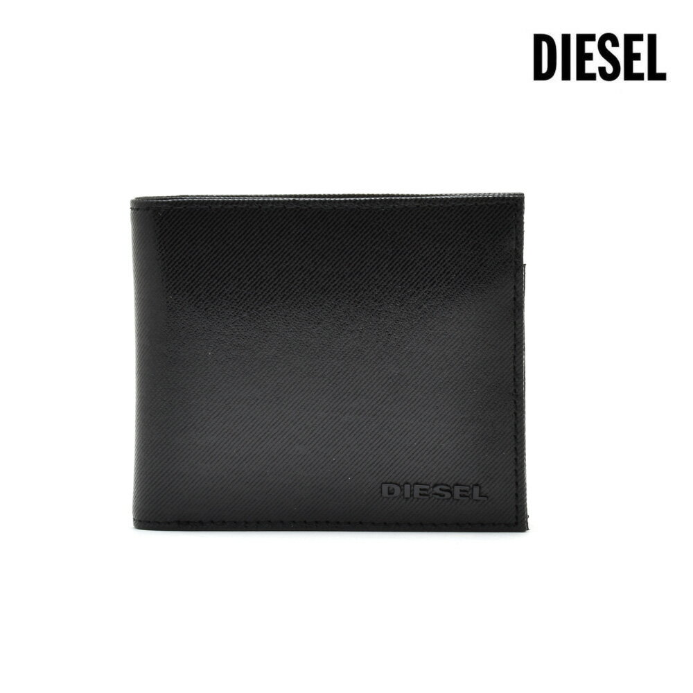 ディーゼル 財布（メンズ） ディーゼル DIESEL X05998/P0114 T8013 WALLET BLACK 二つ折り財布 コンパクトウォレット ブラック 黒 メンズ【送料無料】