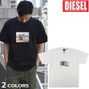 ディーゼル Tシャツ メンズ カットソー 半袖 クルーネック フォトT ブラック ホワイト 黒 白 DIESEL T-TUBOLAR-B2【送料無料】