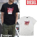 ディーゼル Tシャツ メンズ カットソー 半袖 クルーネック フォトT ブラック ホワイト 黒 白 DIESEL T-DIEGOS-B9【送料無料】