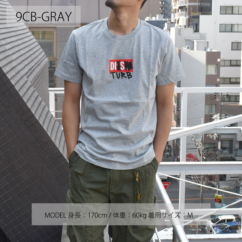ディーゼル Tシャツ メンズ カットソー 半袖 クルーネック ボックスロゴTシャツ ブ...