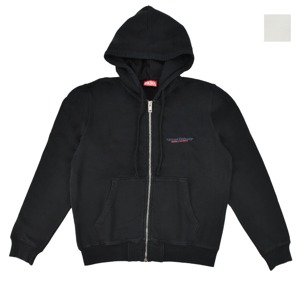 ディーゼル ジップアップパーカー メンズ フーディー パーカー ブラック ホワイト 黒 白 DIESEL S-GINN ZIP UP HOOD【送料無料】